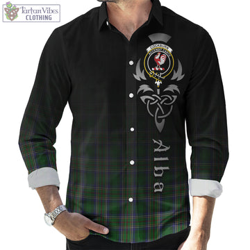 Cockburn Tartan Long Sleeve Button Up Featuring Alba Gu Brath Family Crest Celtic Inspired