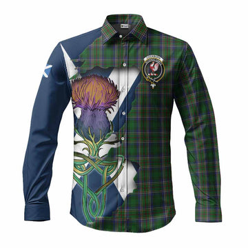 Cockburn Tartan Family Crest Long Sleeve Button Shirt Scottish Thistle Celtic Inspired Men's Shirt S - Tartan Vibes Clothing