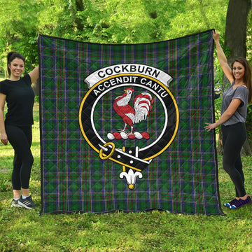 Cockburn Tartan Quilt with Family Crest