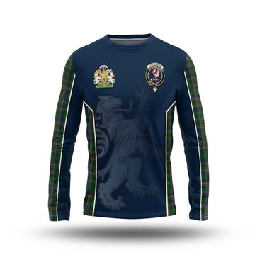 Cockburn Tartan Long Sleeve T-Shirt with Family Crest and Lion Rampant Vibes Sport Style