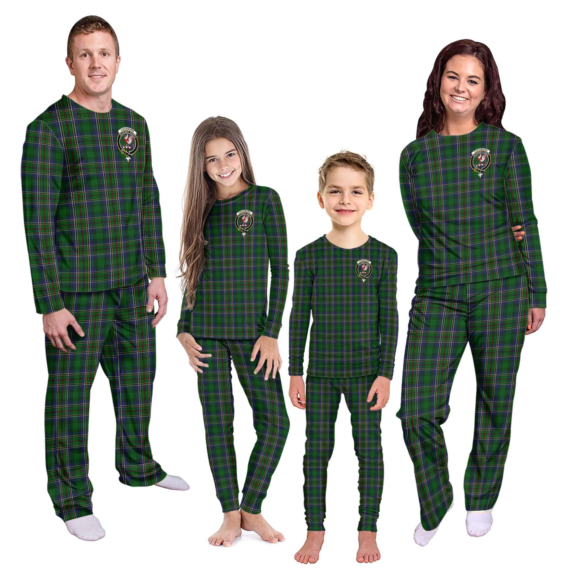 Cockburn Tartan Pajamas Family Set with Family Crest Kid - Tartan Vibes Clothing