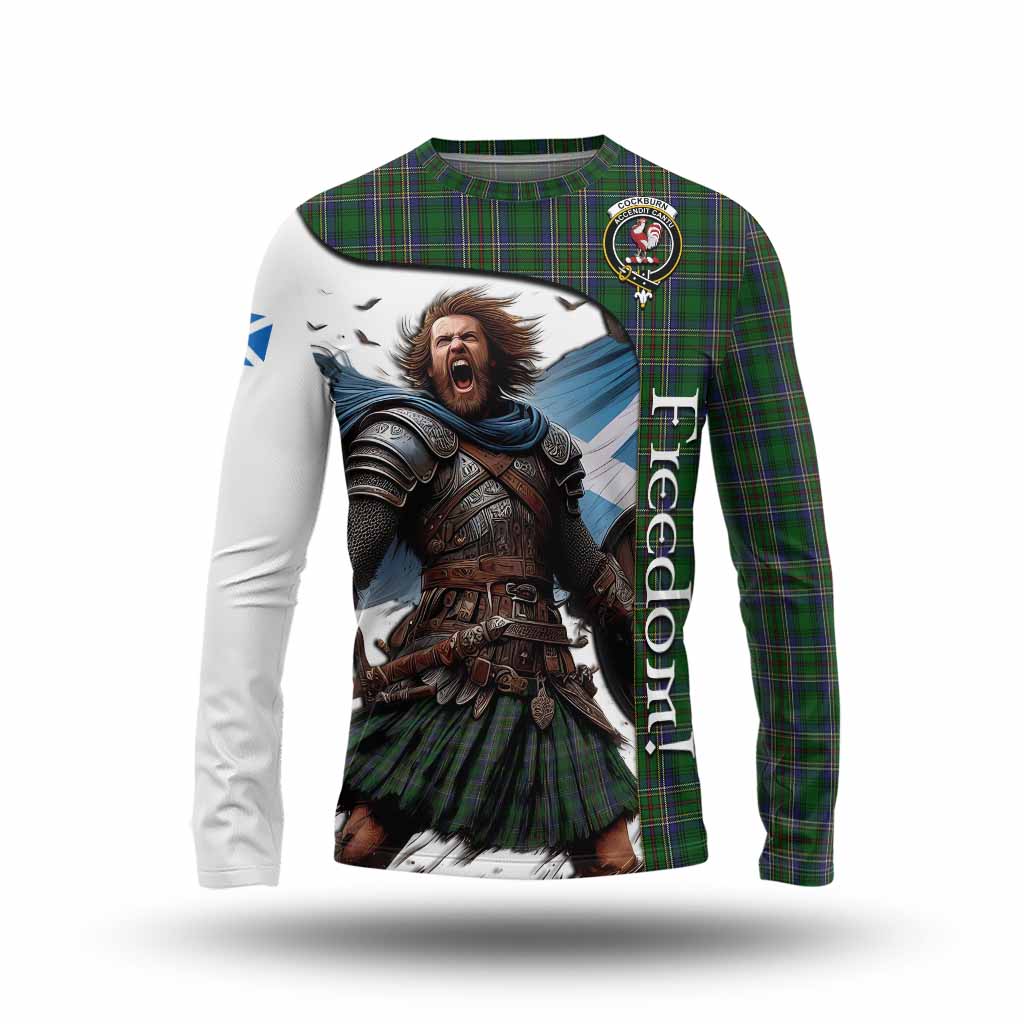 Tartan Vibes Clothing Cockburn Crest Tartan Long Sleeve T-Shirt Inspired by the Freedom of Scottish Warrior