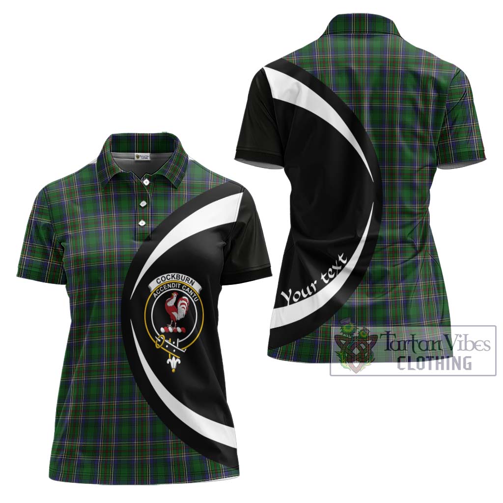 Cockburn Tartan Women's Polo Shirt with Family Crest Circle Style Women - Tartan Vibes Clothing