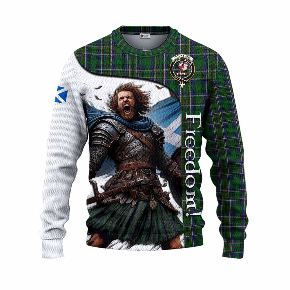 Tartan Vibes Clothing Cockburn Crest Tartan Knitted Sweater Inspired by the Freedom of Scottish Warrior