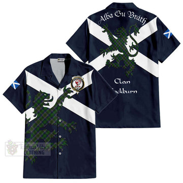 Cockburn Tartan Lion Rampant Short Sleeve Button Shirt  Proudly Display Your Heritage with Alba Gu Brath and Clan Name