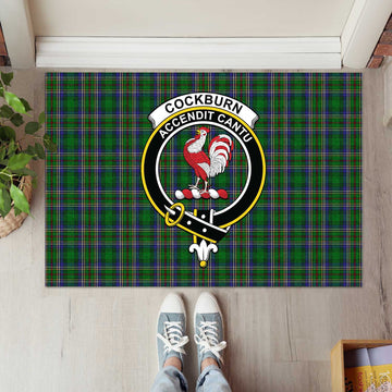 Cockburn Tartan Door Mat with Family Crest