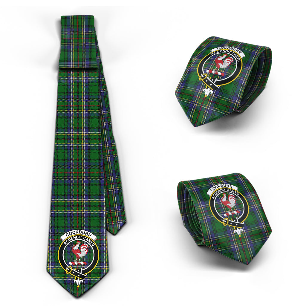 Cockburn Tartan Classic Necktie with Family Crest Necktie One Size - Tartan Vibes Clothing