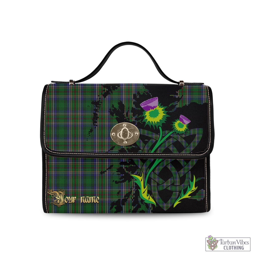 Tartan Vibes Clothing Cockburn Tartan Waterproof Canvas Bag with Scotland Map and Thistle Celtic Accents