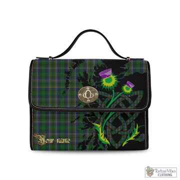 Cockburn Tartan Waterproof Canvas Bag with Scotland Map and Thistle Celtic Accents