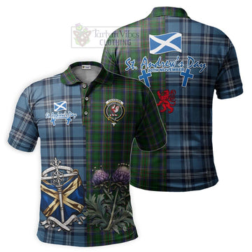 Cockburn Tartan Polo Shirt Happy St. Andrew's Day Half Tartan Style Kid - Tartan Vibes Clothing