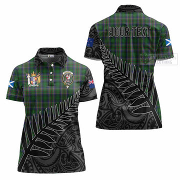 Cockburn Crest Tartan Women's Polo Shirt with New Zealand Silver Fern Half Style