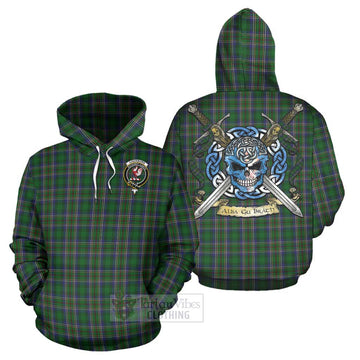 Cockburn Tartan Hoodie with Family Crest Celtic Skull Style