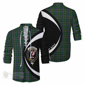 Cockburn Tartan Ghillie Kilt Shirt with Family Crest Circle Style