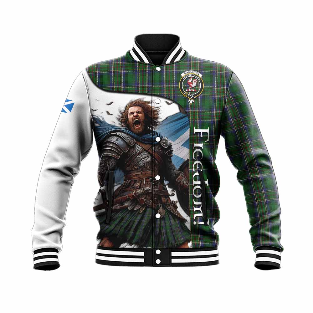 Tartan Vibes Clothing Cockburn Crest Tartan Baseball Jacket Inspired by the Freedom of Scottish Warrior