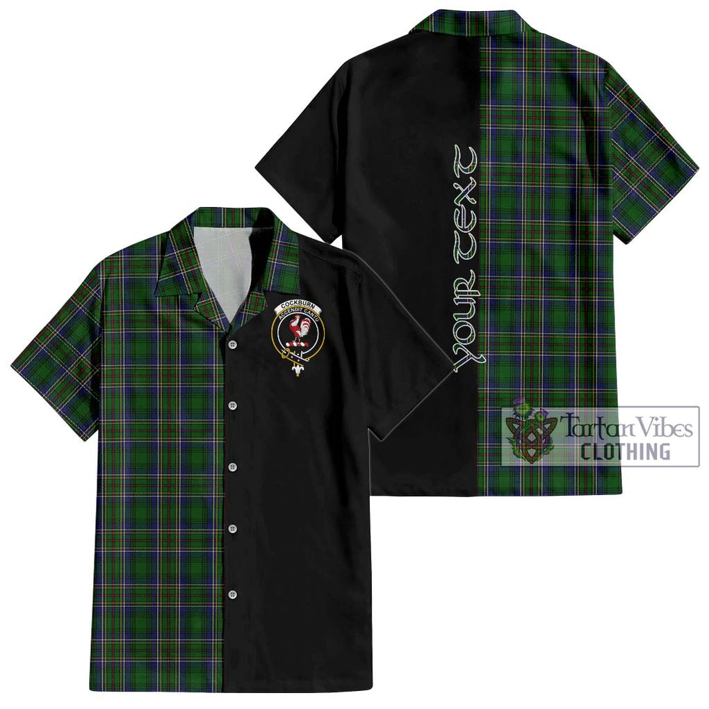 Cockburn Tartan Short Sleeve Button Shirt with Family Crest and Half Of Me Style Kid - Tartanvibesclothing Shop