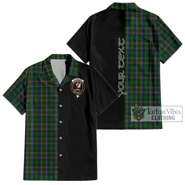 Cockburn Tartan Short Sleeve Button Shirt with Family Crest and Half Of Me Style