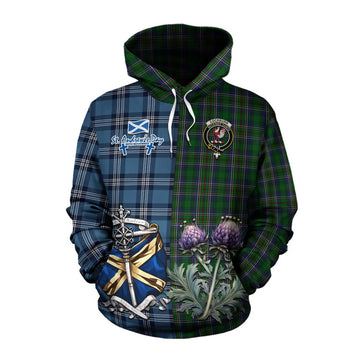 Cockburn Tartan Cotton Hoodie Happy St. Andrew's Day Half Tartan Style