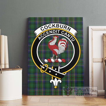 Cockburn Tartan Canvas Print Wall Art with Family Crest