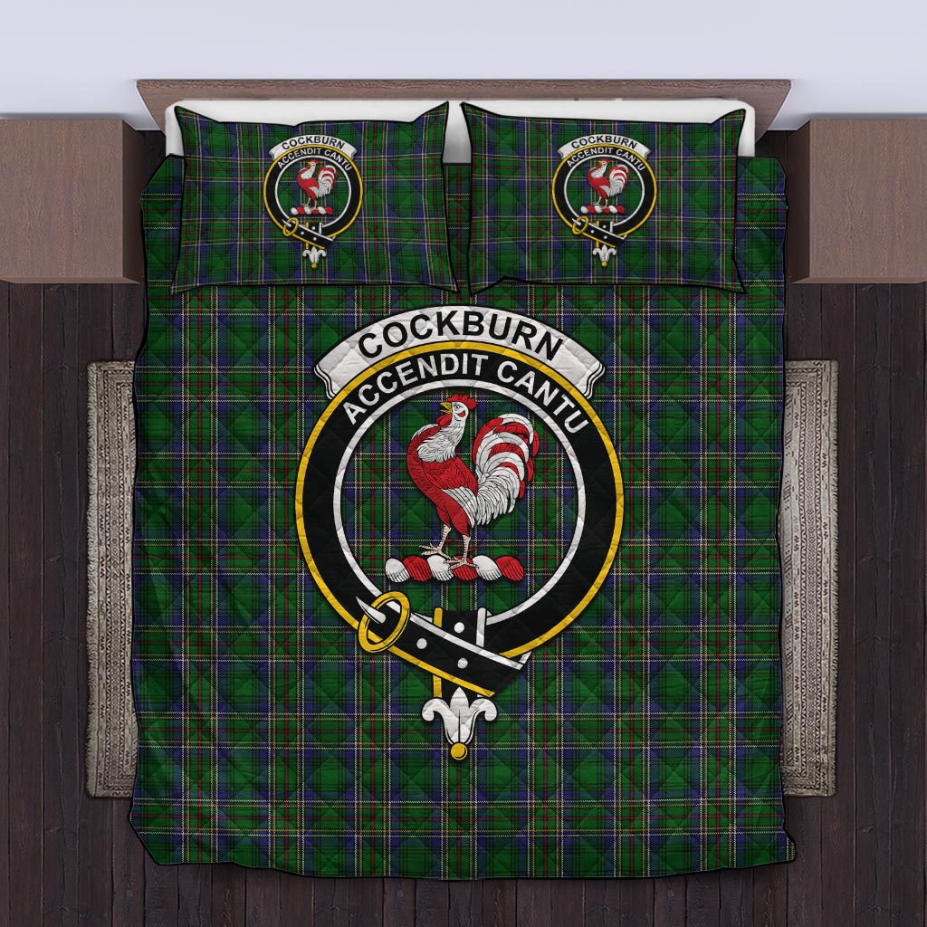 Cockburn Tartan Quilt Bed Set with Family Crest Twin - Tartan Vibes Clothing