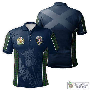 Cockburn Tartan Men's Polo Shirt with Family Crest and Scottish Thistle Vibes Sport Style