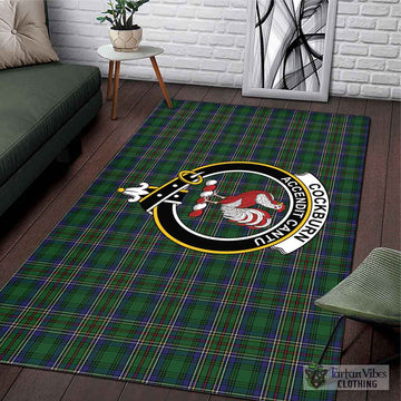 Cockburn Tartan Area Rug with Family Crest