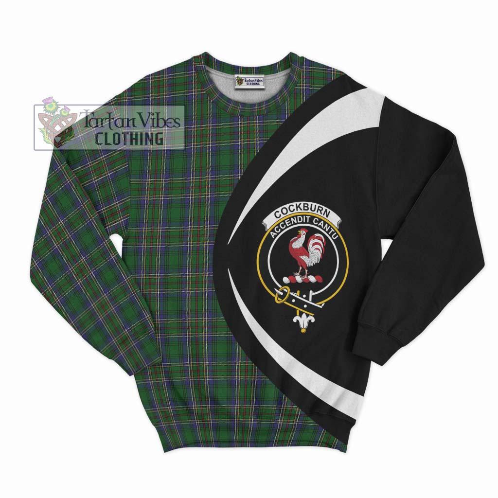 Cockburn Tartan Sweatshirt with Family Crest Circle Style Unisex - Tartan Vibes Clothing