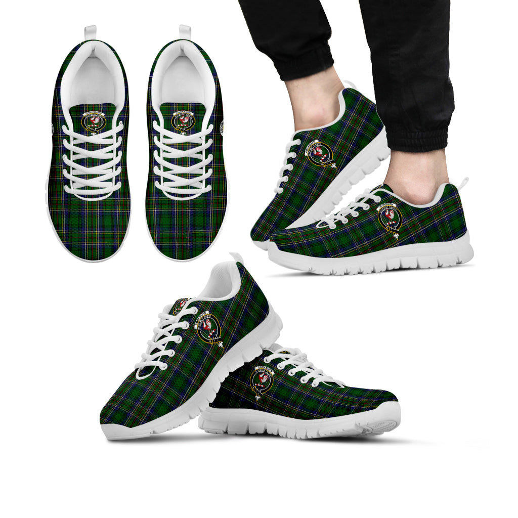 Cockburn Tartan Sneakers with Family Crest Kid's Sneakers - Tartan Vibes Clothing