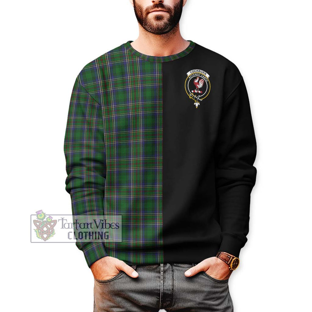 Cockburn Tartan Sweatshirt with Family Crest and Half Of Me Style Unisex - Tartanvibesclothing Shop