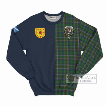 Cockburn Tartan Sweatshirt Alba with Scottish Lion Royal Arm Half Style