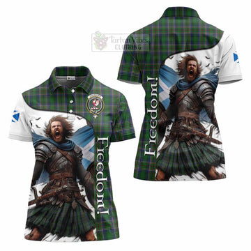 Cockburn Crest Tartan Women's Polo Shirt Inspired by the Freedom of Scottish Warrior