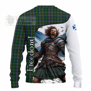 Cockburn Crest Tartan Knitted Sweater Inspired by the Freedom of Scottish Warrior