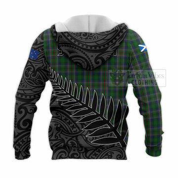 Cockburn Crest Tartan Knitted Hoodie with New Zealand Silver Fern Half Style