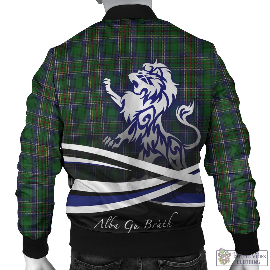 Tartan Vibes Clothing Cockburn Tartan Bomber Jacket with Alba Gu Brath Regal Lion Emblem