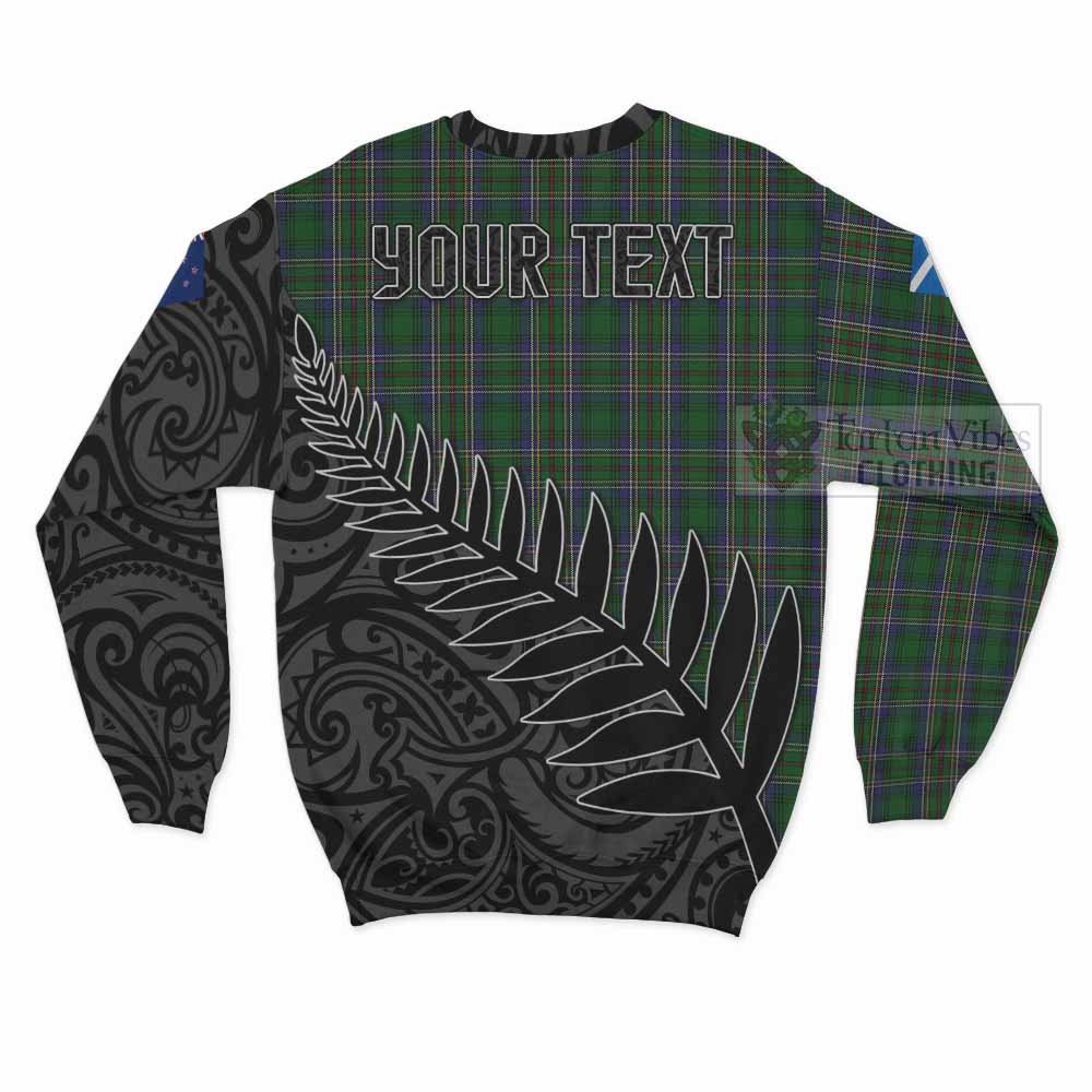 Tartan Vibes Clothing Cockburn Crest Tartan Sweatshirt with New Zealand Silver Fern Half Style