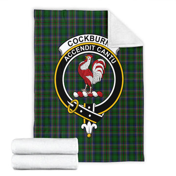 Cockburn Tartan Blanket with Family Crest