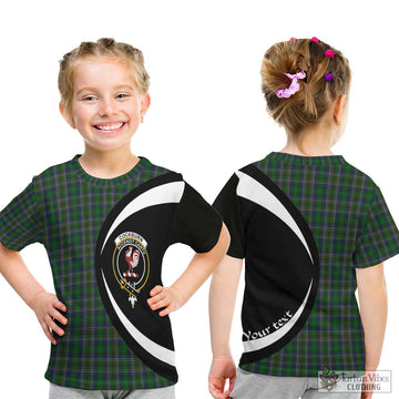 Cockburn Tartan Kid T-Shirt with Family Crest Circle Style