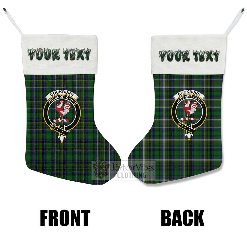 Tartan Vibes Clothing Cockburn Tartan Family Crest Christmas Stocking with Personalized Text