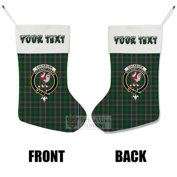 Cockburn Tartan Family Crest Christmas Stocking with Personalized Text