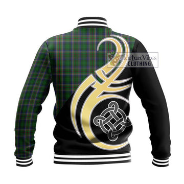 Cockburn Tartan Baseball Jacket with Family Crest and Celtic Symbol Style