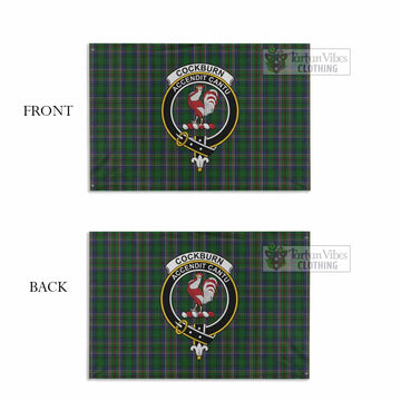 Cockburn Tartan House Flag with Family Crest