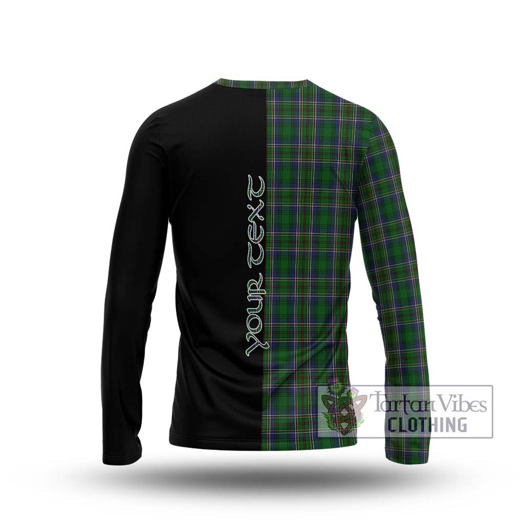 Cockburn Tartan Long Sleeve T-Shirt with Family Crest and Half Of Me Style - Tartanvibesclothing Shop