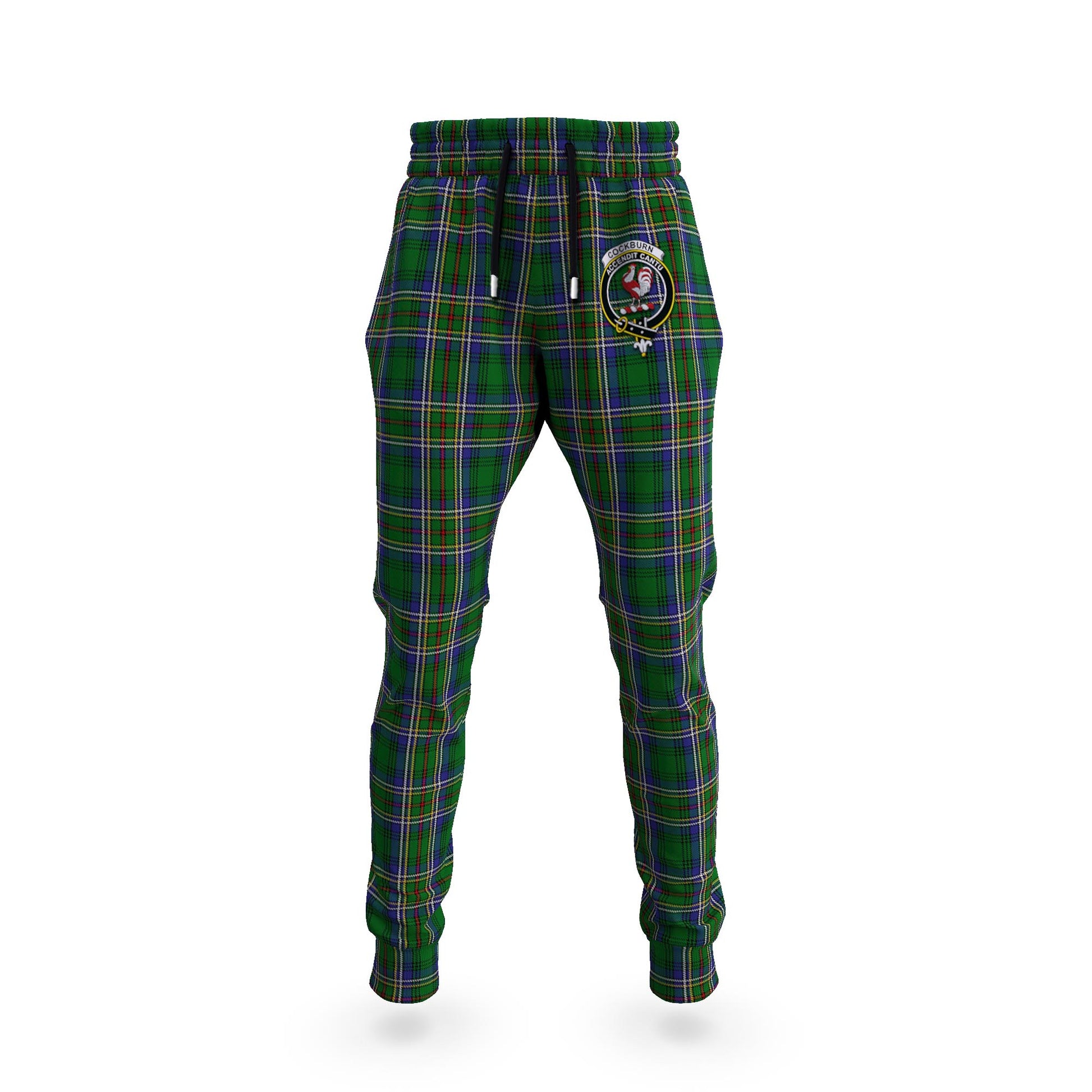 Cockburn Tartan Joggers Pants with Family Crest 5XL - Tartan Vibes Clothing