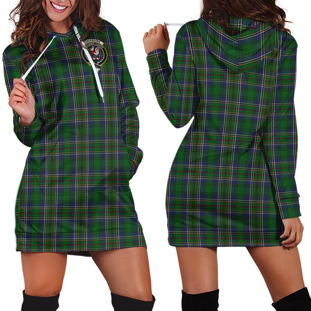 Cockburn Tartan Hoodie Dress with Family Crest - Tartan Vibes Clothing