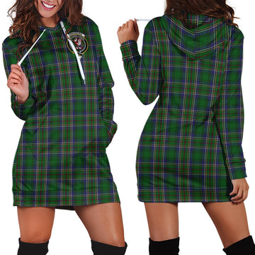 Cockburn Tartan Hoodie Dress with Family Crest