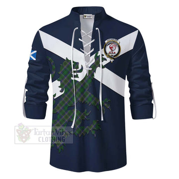 Cockburn Tartan Lion Rampant Ghillie Kilt Shirt Proudly Display Your Heritage with Alba Gu Brath and Clan Name