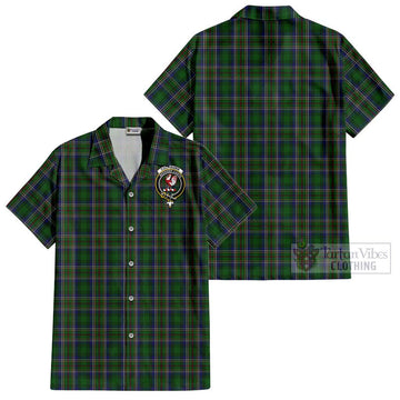 Cockburn Tartan Cotton Hawaiian Shirt with Family Crest