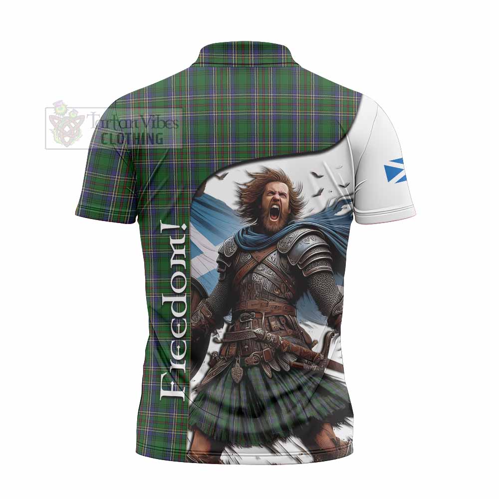 Tartan Vibes Clothing Cockburn Crest Tartan Zipper Polo Shirt Inspired by the Freedom of Scottish Warrior