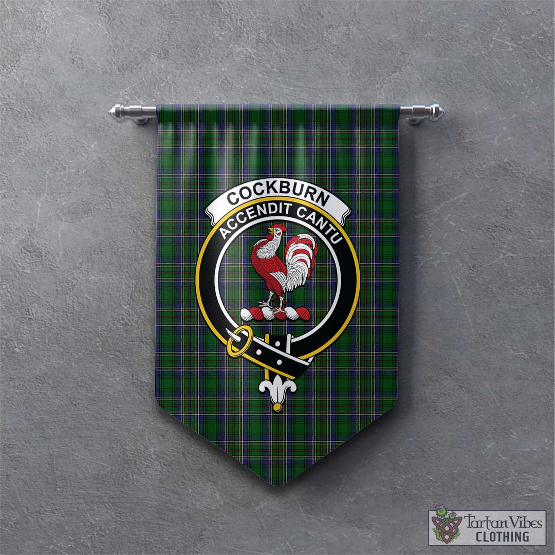 Tartan Vibes Clothing Cockburn Tartan Gonfalon, Tartan Banner with Family Crest