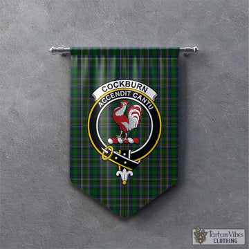 Cockburn Tartan Gonfalon, Tartan Banner with Family Crest