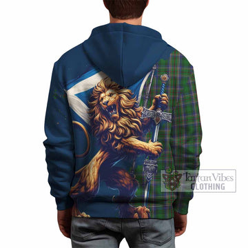 Cockburn Tartan Family Crest Hoodie with Scottish Majestic Lion